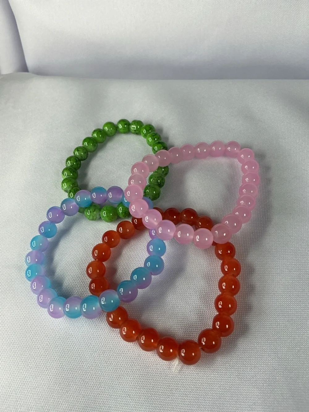 ⭐ Set of 4 Colorful Stretch Beaded Bracelets Boho Y2K Candycore Jewelry